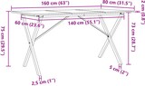 thumbnail of vidaXL Esstisch X-Gestell 160x80x75 cm Massivholz Kiefer und Stahl