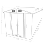 thumbnail of Helloshop26 - Abri de jardin cabane cabanon maison de stockage remise extérieur hangar outils robuste 257 x 489 x 181 cm métal gris 02_0022171