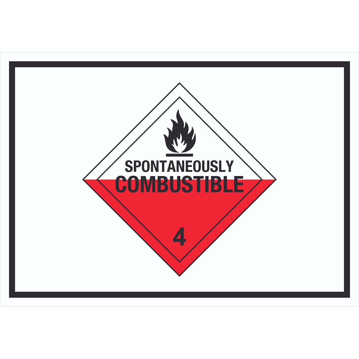 Schild Selbstentzündliche Stoffe Symbol Spotaneously Combustible A2 Rückseite selbstklebend