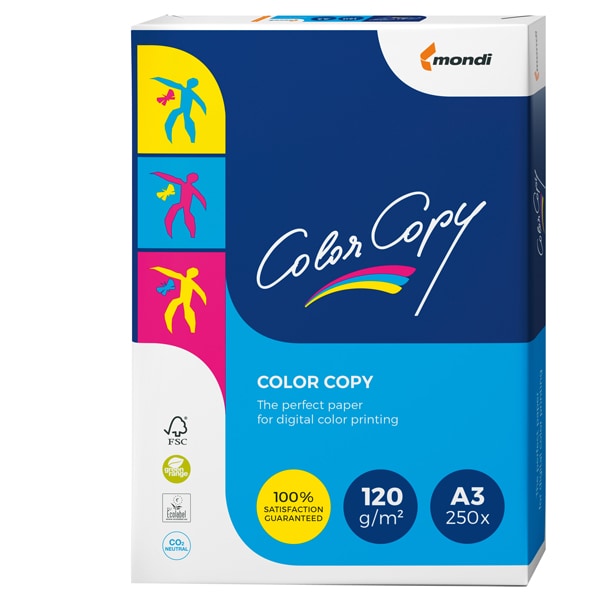 Papel copia color, DIN A3, 120g/m², blanco, blancura: 161 CIE