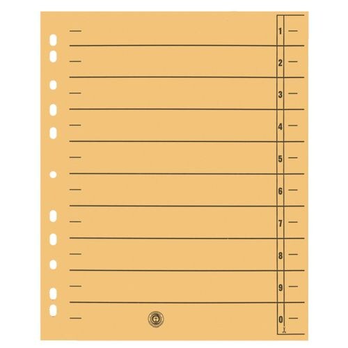 Viking 1 bis 10 Trennblätter Recycled 100% Spezial Gelb 10-teilig Pappkarton 11 Löcher 100 Stück