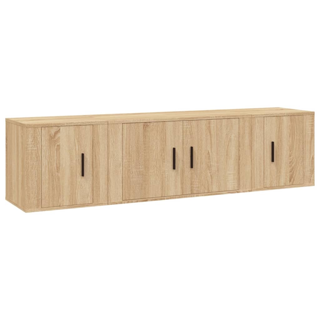 Helloshop26 - Ensemble de meubles armoire buffet TV télévision salon chambre séjour 3 pièces chêne sonoma bois d'ingénierie brun 02_0024616