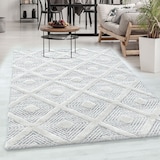 thumbnail of Carpetsale24 Teppich Läufer 80x250 cm Creme, Hochflor Wohnzimmer Teppich, Weich & Flauschig, Skandinavisch Boho Stil, Langflor Shaggy, Rauten Design