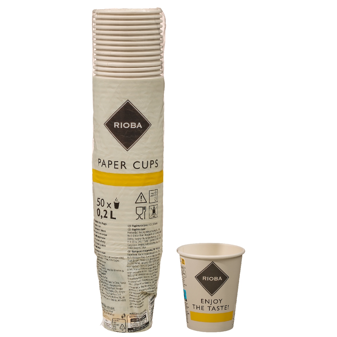 RIOBA To-Go Becher, Papier, 0.2 L, Ø 8 x 9.1 cm, beige, 20 x 50 Stück