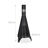 thumbnail of Relaxdays Terrassenofen mit Funkenschutz Tür, dekorative Feuerstelle für Holz, Gartenofen, HxD: 120x45cm, Stahl, schwarz