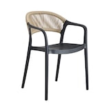 thumbnail of METRO PROFESSIONAL Cadeira de exterior empilhável Laveria, plástico, com braços ,design de corda, preto