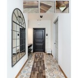 thumbnail of Alfombra vinilo vintage Tobos 03, madera oscura laminas  finas, 50x120cm