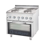 thumbnail of Stalgast Elektro-Herd mit 4 Kochplatten und Umluft-Backofen GN 1/1, Serie 700 ND
