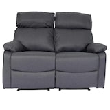 thumbnail of 2er Kinosessel HWC-L93, Relaxsessel Fernsehsessel Sofa, Armlehne Liegefunktion Nosagfederung Stoff/Textil ~ dunkelgrau