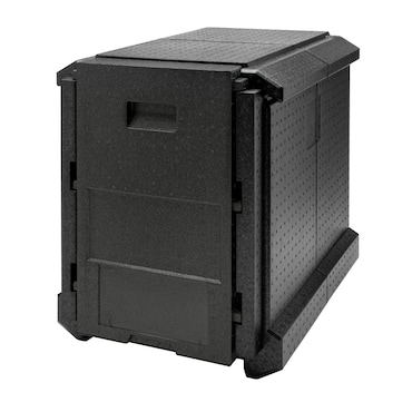 METRO PROFESSIONAL Caixa térmica GN 1/1 Porter 480 com abertura frontal, 65 x 50 x 61 cm, polipropileno, 83 L, preto