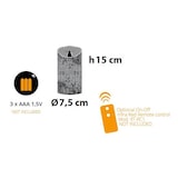 thumbnail of Bougie LED flamme oscillante cire rustique blanche à piles H15cm Timer Blanc chaud Lotti