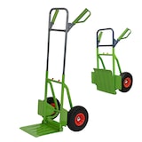 thumbnail of Sackkarre Stahl 200 kg 113 cm Höhe große klappbare Ladefläche 30x30 cm pannensichere PU-Räder