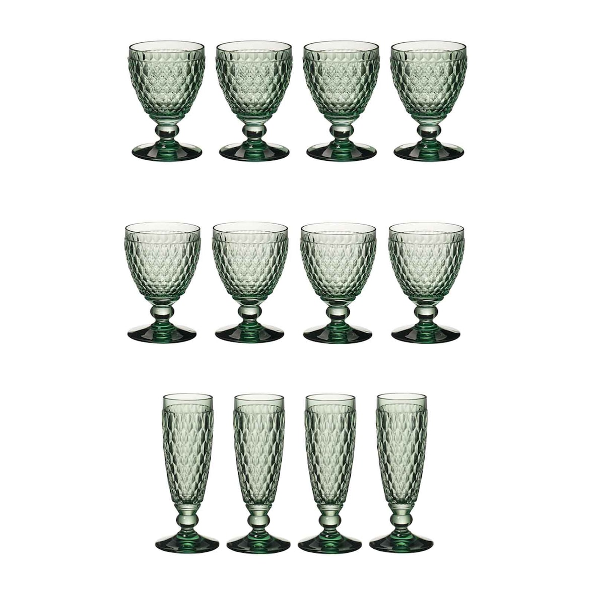 Villeroy & Boch Boston Coloured Weißwein- & Sektgläser Set 12er Set grün