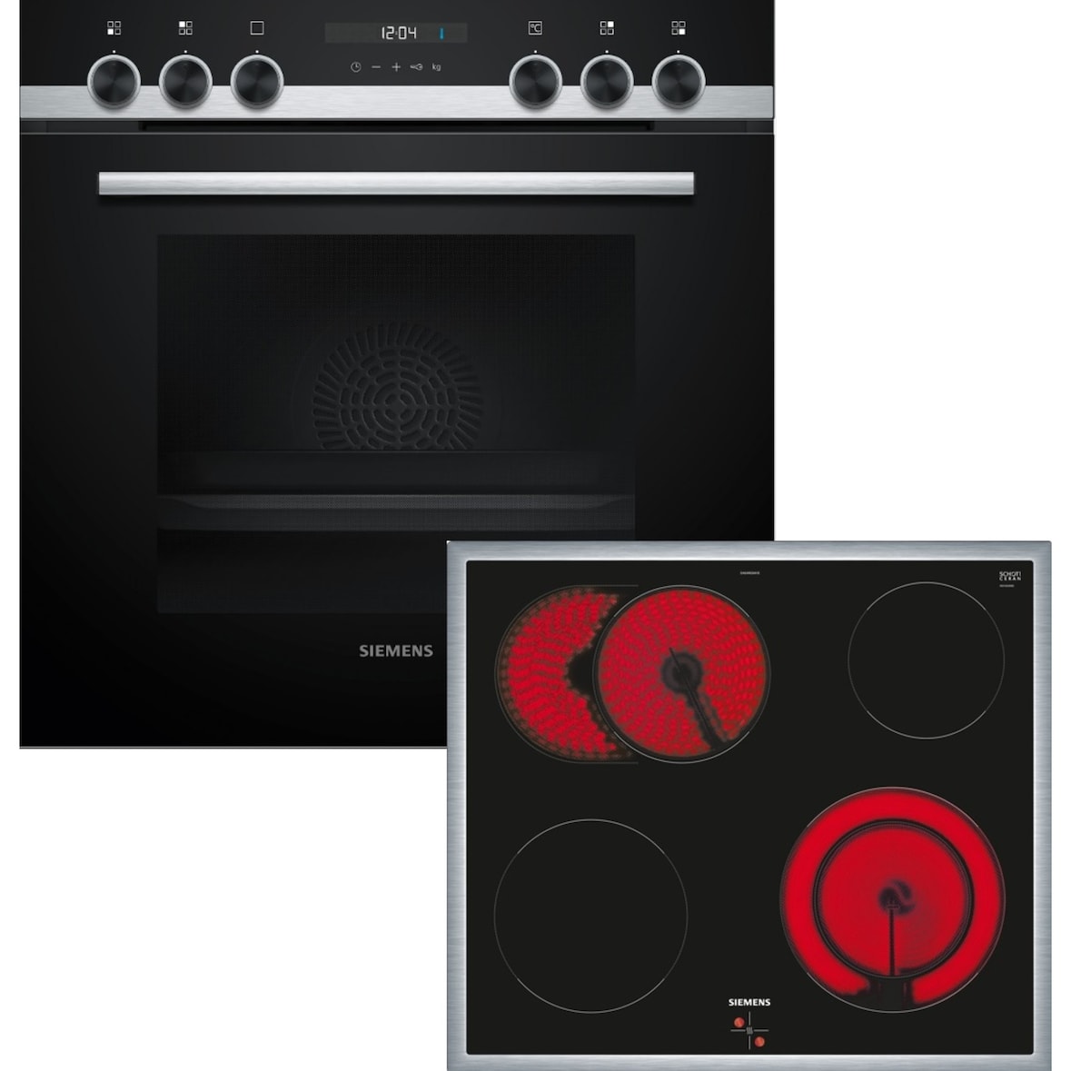Siemens Einbau-Herd-Set, EA64RGNA1E + HE517BBS3, Einbau-Herd, Elektro-Kochfeld EQ521KB11