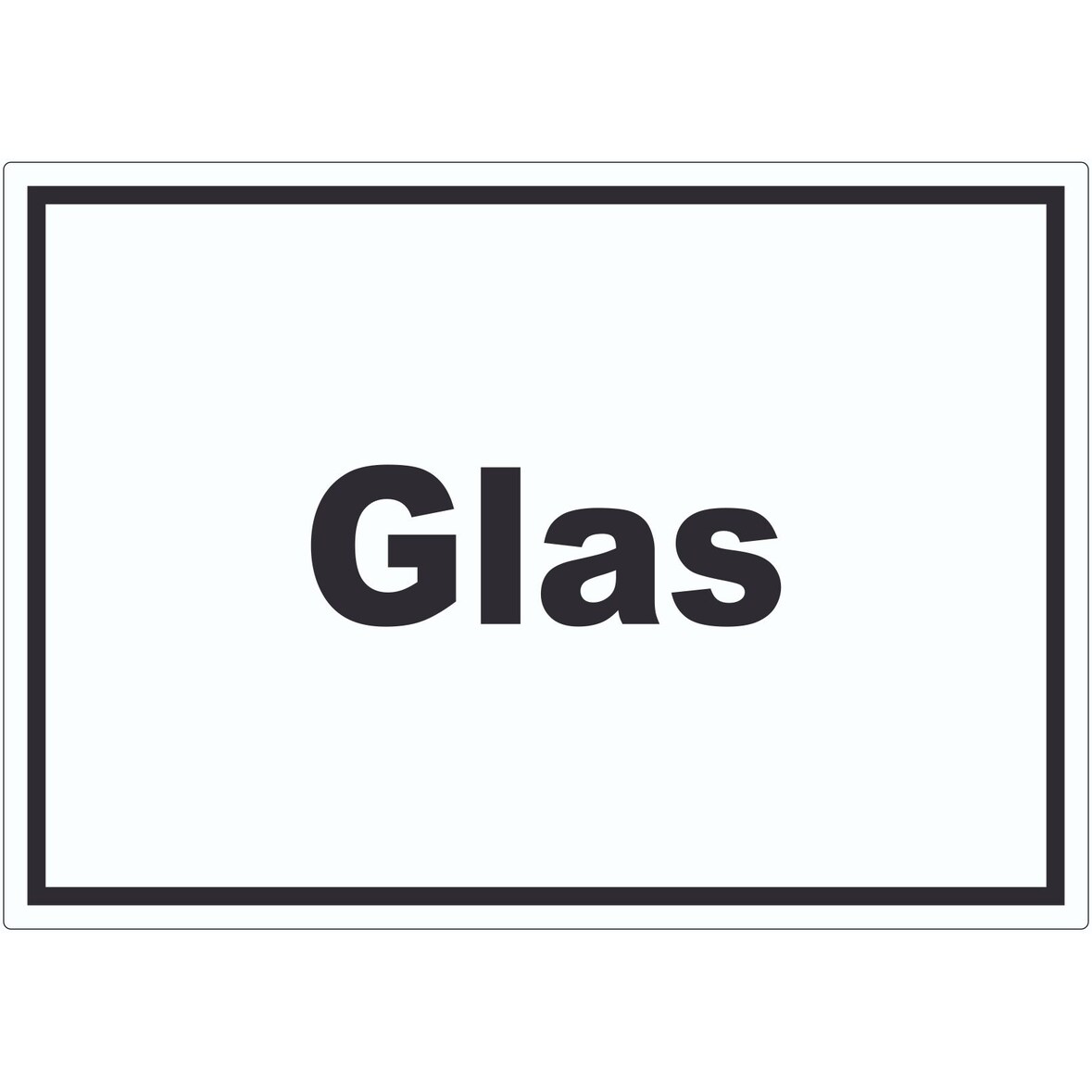 Glas Mülltrennung Aufkleber mit Text A9 (37x52mm)