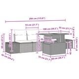 thumbnail of vidaXL 5-teiliges Garten-Esszimmerset mit Kissen in Beige aus Poly Rattan und Akazie