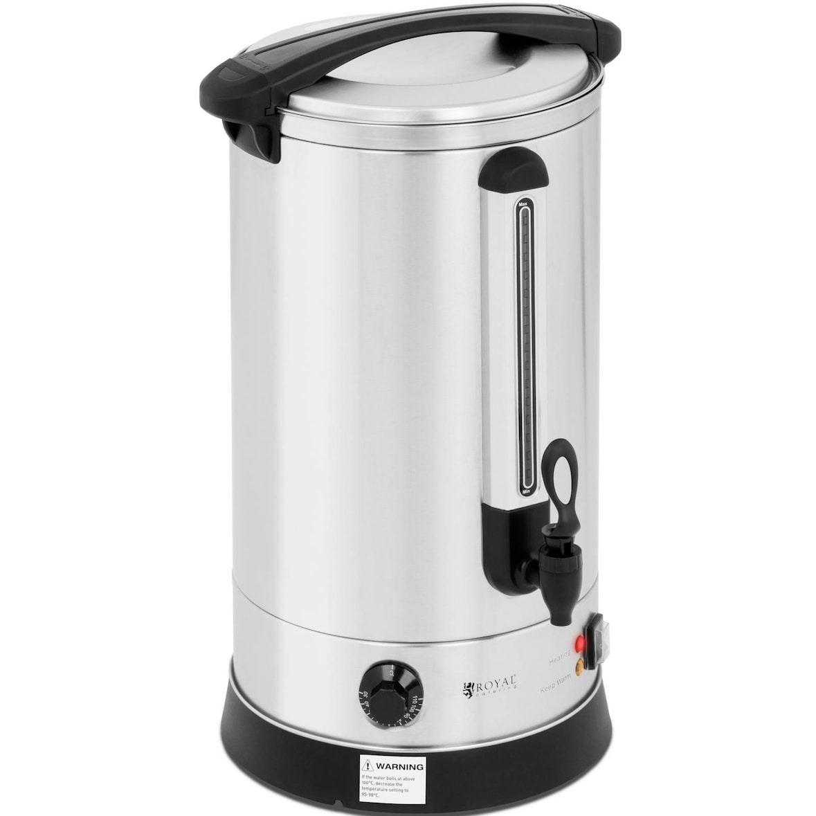 Royal Catering - Royal Catering Distributeur D'Eau Chaude Avec Robinet En Acier Inoxydable Fontaine Bouilloire RC-WBDW20 (20,5 l, 2 500 W, 30-110