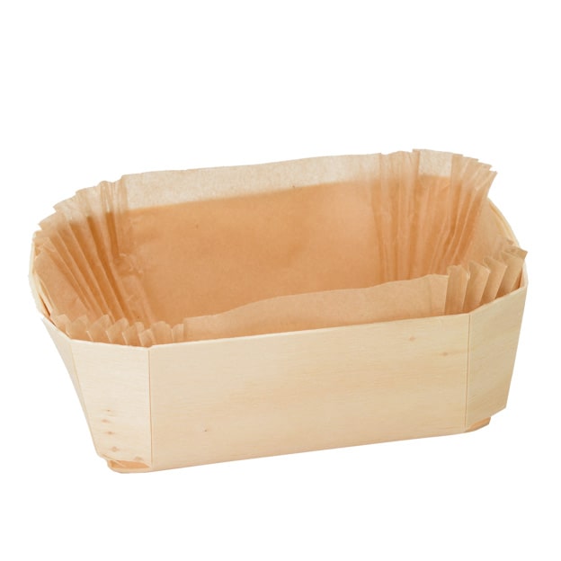 Moule de cuisson en bois 140x90x45mm par 200 pièces JORIDEAL