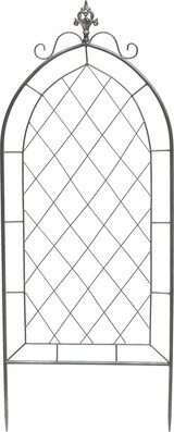 thumbnail of DanDiBo Rankhilfe Metall Rankgitter 120 cm Grau 96193 Kletterhilfe Bodenstecker Blumenhalter Ranksäule