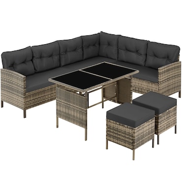 tectake Conjunto de rattan BARLETTA  Natural