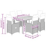 thumbnail of vidaXL 7-tlg. Garten-Bistro-Set mit Kissen Schwarz Poly Rattan