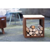 thumbnail of Panca portalegna artigianale RedFire Tyr – acciaio – Ø41 cm, altezza 43 cm – ruggine