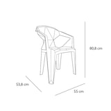thumbnail of garbar DELTA Set 4 Silla Con Brazos Interior, Exterior Naranja