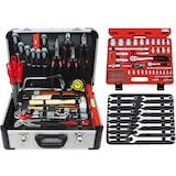 thumbnail of FAMEX 720-18 Profi Alu Werkzeugkoffer bestückt mit Werkzeug und Steckschlüsselsatz mit 108 Feinzahnknarren