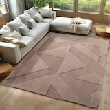 thumbnail of Carpetsale24 Boho Teppich 140 x 200 cm Beige, Weicher Geometrischem Kurzflor, 3D-Effekt, Waschbar & Pflegeleicht, für Wohnzimmer oder Schlafzimmer