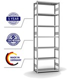 thumbnail of PROREGAL Fachbodenregal Stecksystem | Grundregal | HxBxT 300x100x40cm | 7 Ebenen | Fachlast 315 kg | Beidseitig nutzbar | Verzinkt