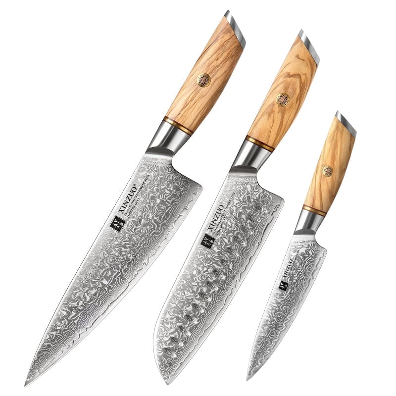 XinZuo - Damascus messenset 3-delig - B37 Lan series