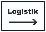 thumbnail of Logistik Schild mit Text und Richtungspfeil rechts Transport Versand waagerecht A2 Rückseite selbstklebend
