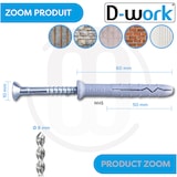 thumbnail of 200 Chevilles à Frapper NHS D. 8 x Lt. 60 mm avec Vis Tête Fraisée (en seau) - D-Work