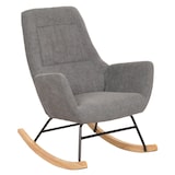 thumbnail of Schaukelstuhl HWC-N13, Schwingstuhl Relaxsessel Fernsehsessel, Massiv-Holz Metall Stoff/Textil 320g/m² ~ dunkelgrau