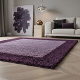 thumbnail of Teppich Hochflor Langflor Bordüre Kuschelig Waschbar Strapazierfähig Wohnzimmer Schlafzimmer Violett 60x110 cm – RHEIN von Kadima Design