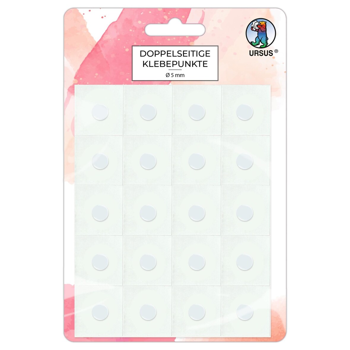 Ursus DOPPELSEITIGE KLEBEPUNKTE 5MM,TRANSP. 100ST.