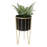 thumbnail of DanDiBo Blumenhocker mit Topf Metall Gold Schwarz Rund L 45 cm Blumenständer 96039 Blumensäule Modern Pflanzenständer Pflanzenhocker