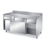 thumbnail of L2G Meuble bas adossée 2 portes coulissantes inox 85 x 200 x 70 cm L2G