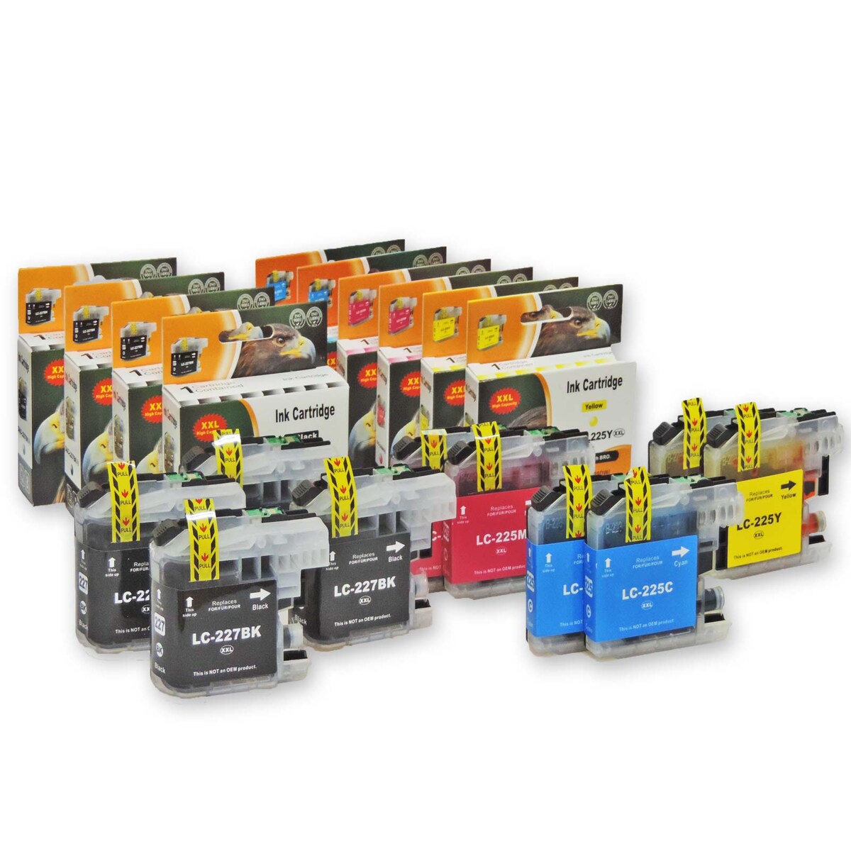 Kompatibel Brother LC-225 XXL, LC-227 XXL Set 10 Druckerpatronen alle Farben von D&C