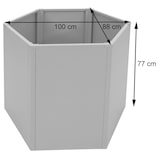 thumbnail of Canteiro elevado HWC-P64, canteiro elevado de metal para vegetais/plantações, floreira de jardim em aço 77x100x88cm ~ antracite