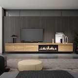 thumbnail of Mueble TV, Televisión, Muebles de salón, almacenaje, 368x35x45cm, Chimenea eléctrica XXL, Colgado, Suspendido, Estilo Moderno, Roble _515_1487