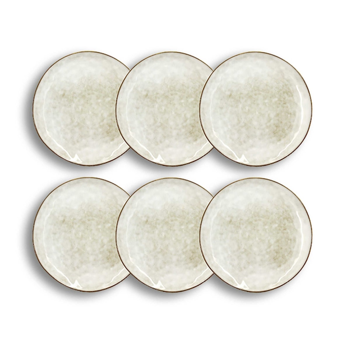 Ogo Living - Lot 6 assiettes plates boral 27.5cm en grès beige clair