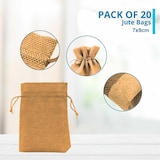 thumbnail of 20x Sacos de juta natural 7x9 cm reutilizáveis para lembranças e presentes