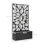 thumbnail of Outsunny jardinera exterior grande de metal jardinera con pantalla de privacidad jardinera de pared o independiente 61x23x113 cm negro