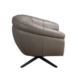 thumbnail of Angel Cerdá Grauer Leder-Drehsessel 5138C 87 x 85 x 74
