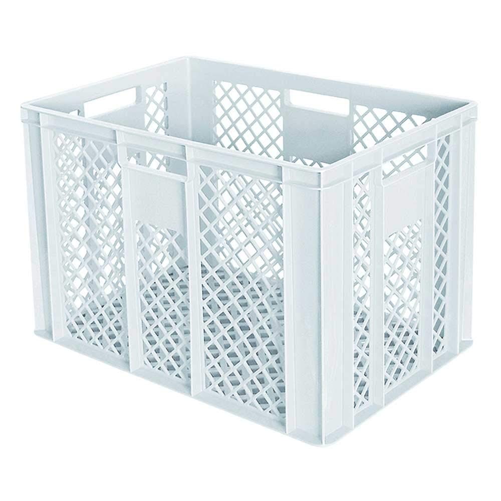 30 Stück Eurobehälter durchbrochen/Bäckerkiste, LxBxH 600 x 400 x 410 mm, PE-HD, lebensmittelecht, weiß, Palettenware