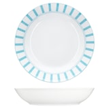 thumbnail of Split türkis 6er Set Suppenteller 450ml Porzellan Teller tief Pasta Streifen