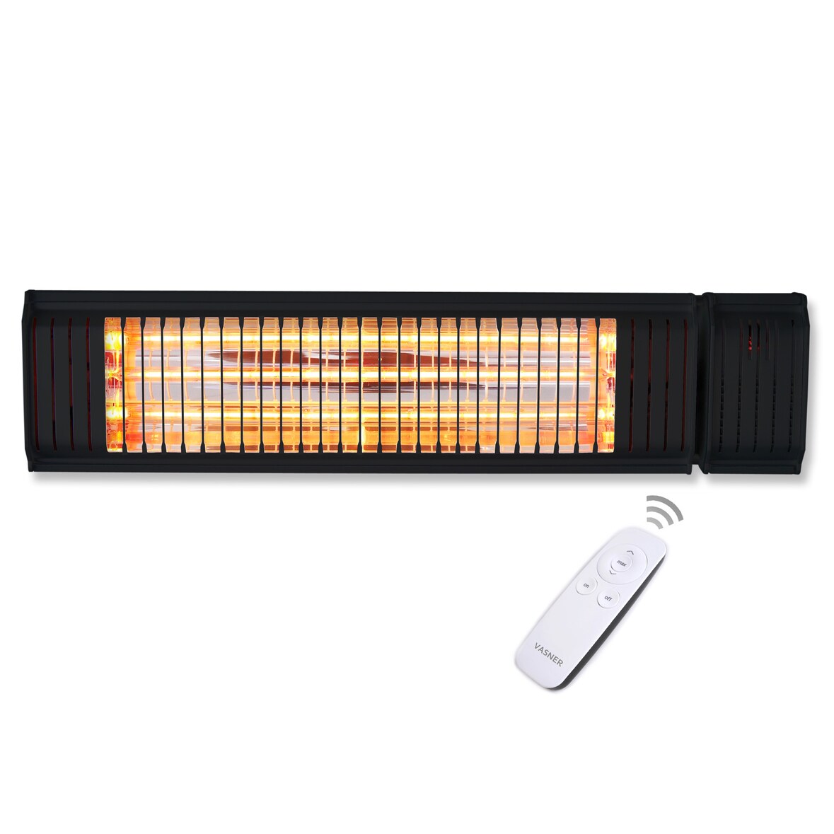 VASNER Appino 20 Infrarot Heizstrahler 2000 Watt Infrarotstrahler Schwarz für Outdoor, IP65 nässegeschützt