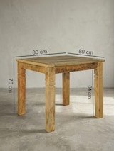 thumbnail of Esszimmertisch WL5.077 Braun 80 x 80 x 76 cm Mango Massivholz, Design Landhaus Esstisch Massiv, Tisch für Esszimmer Quadratisch, Küchentisch für 4