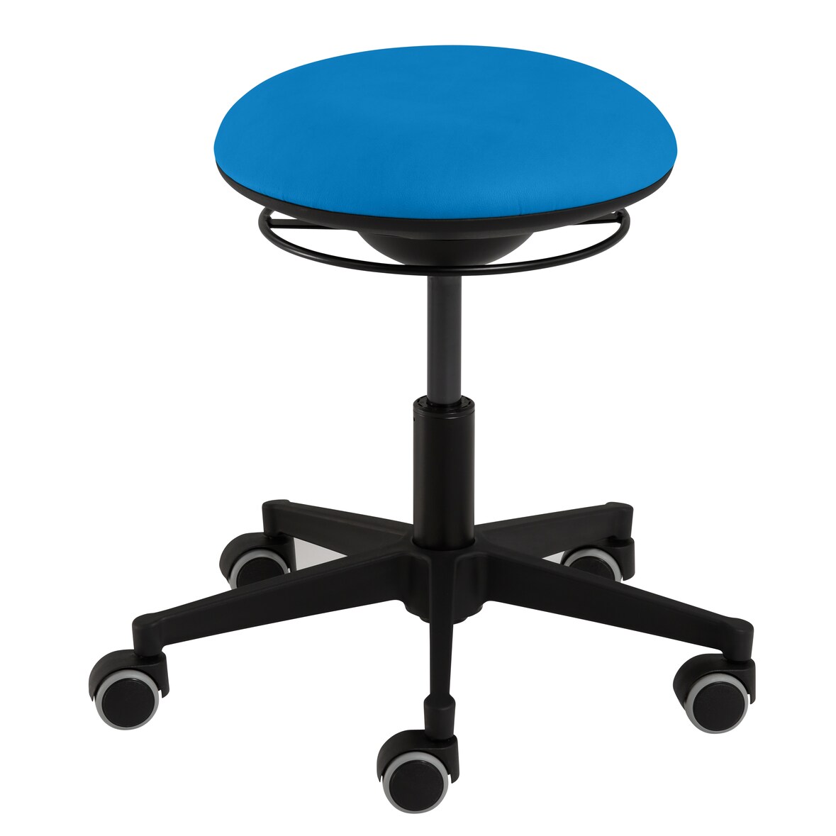 Mayer Sitzmöbel, Drehhocker mit 3D-Sitzelement 1353, Karibikblau, Kunstleder, 1353_03_30565